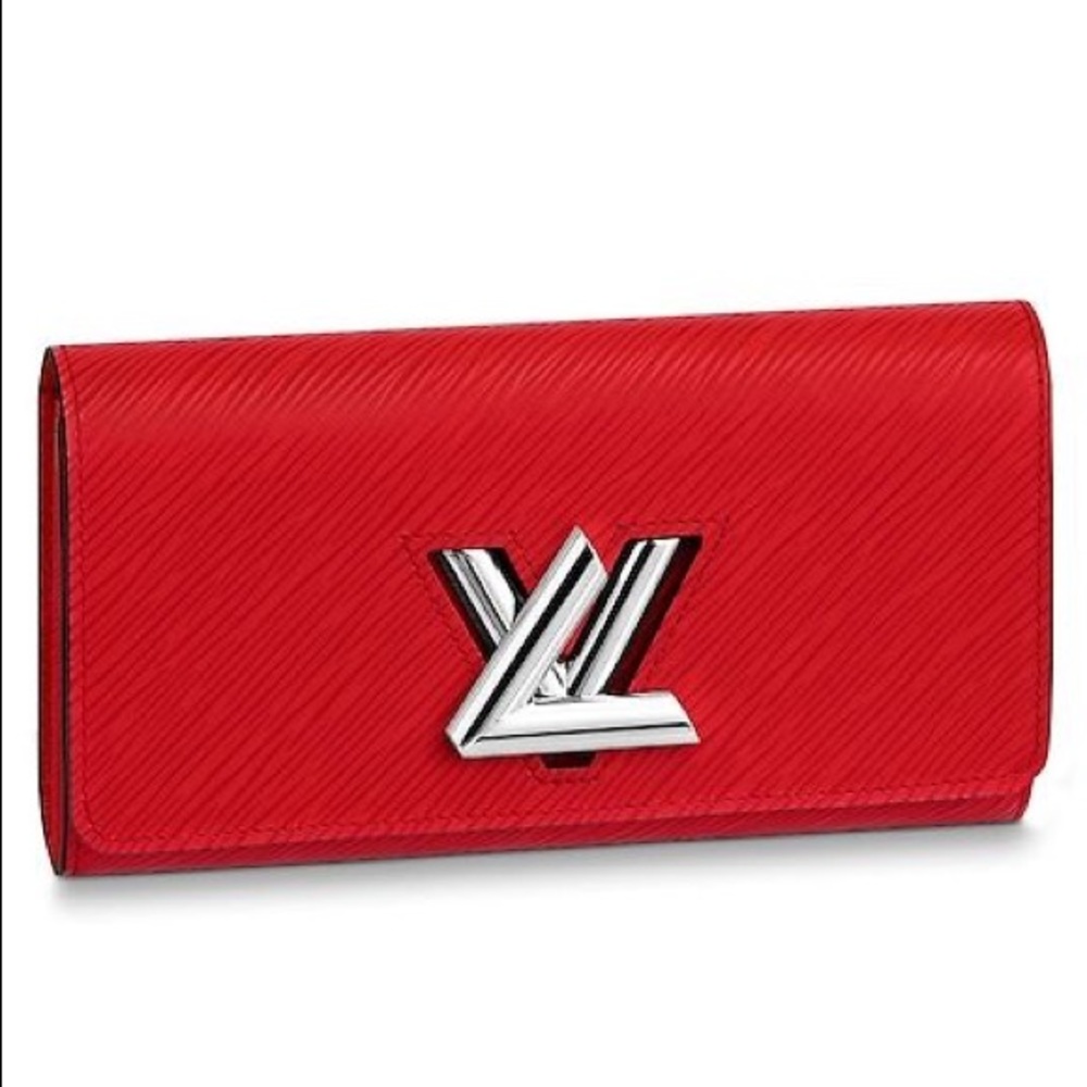 Louis Vuitton Red Twist Wallet Epi Leather